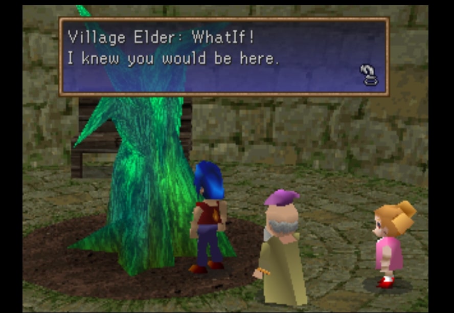 Legend of Legaia at the start of the game, showing the protagonist.