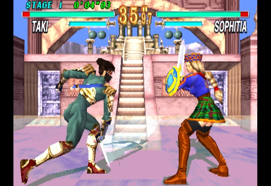 Soul Edge, is the precursor to Soulcalibur, one of the best PS1 fighting games.