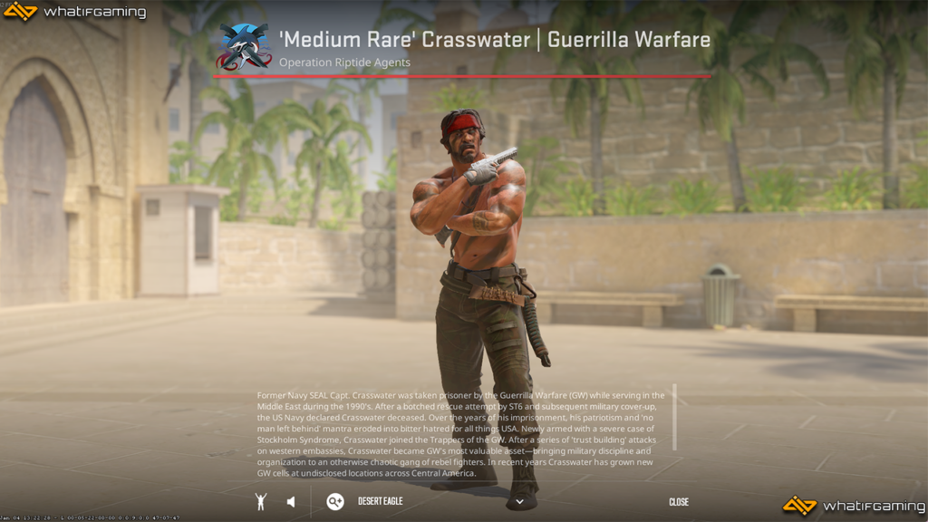 Inspecting ‘Medium Rare’ Crasswater Guerrilla Warfare Agent in CS2