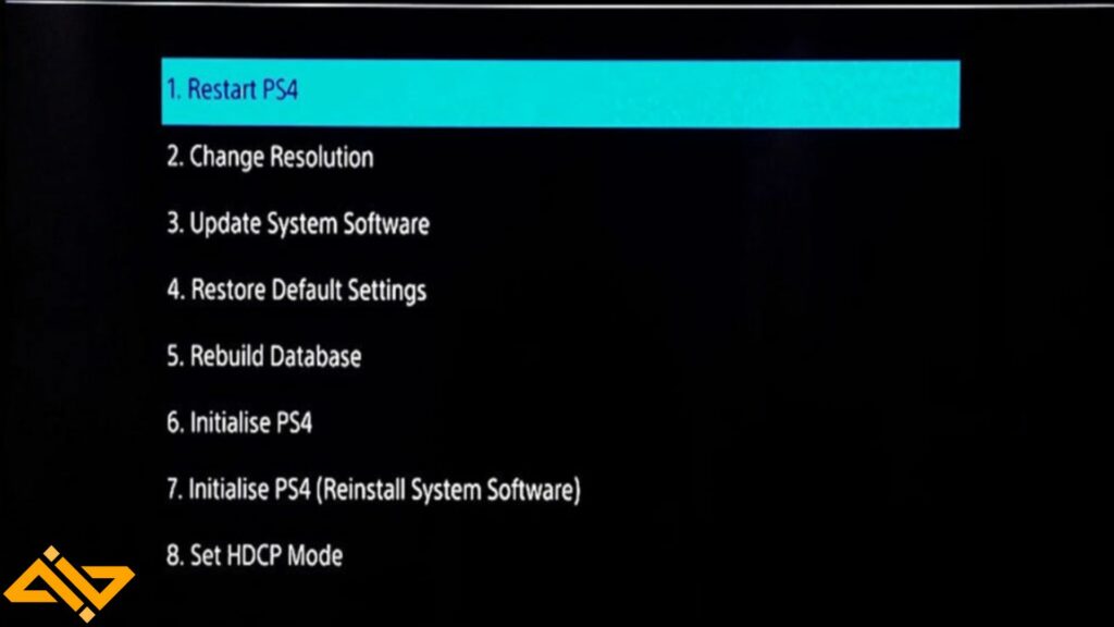 PS4 Safe Mode Menu
