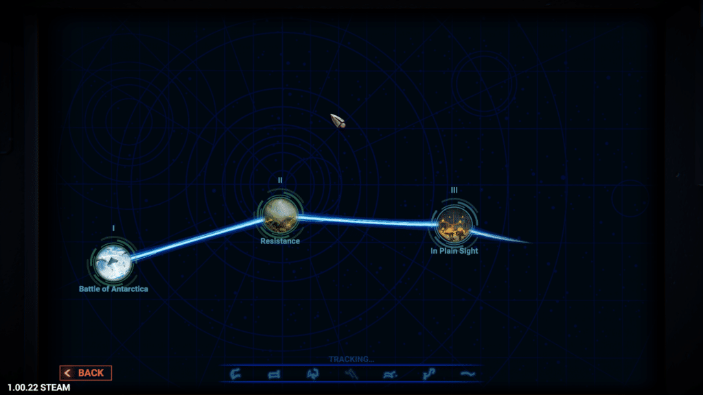 Stargate: Timekeepers mission seleciton screen