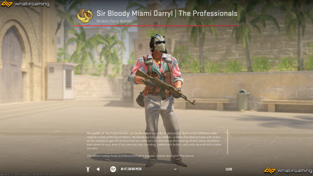 Inspecting Sir Bloody Miami Darryl Agent in CS2.
