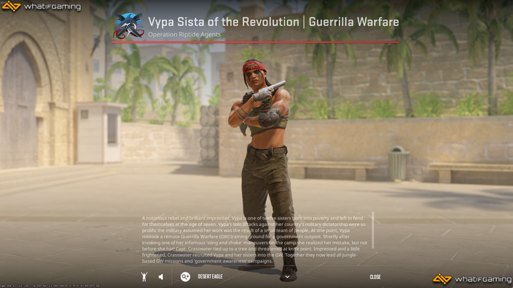 Inspecting Vypa Sista of the Revolution in-game.