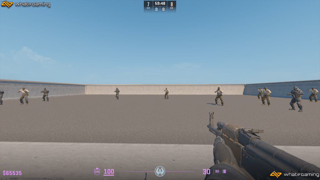 Playing on the CS2_aim map.