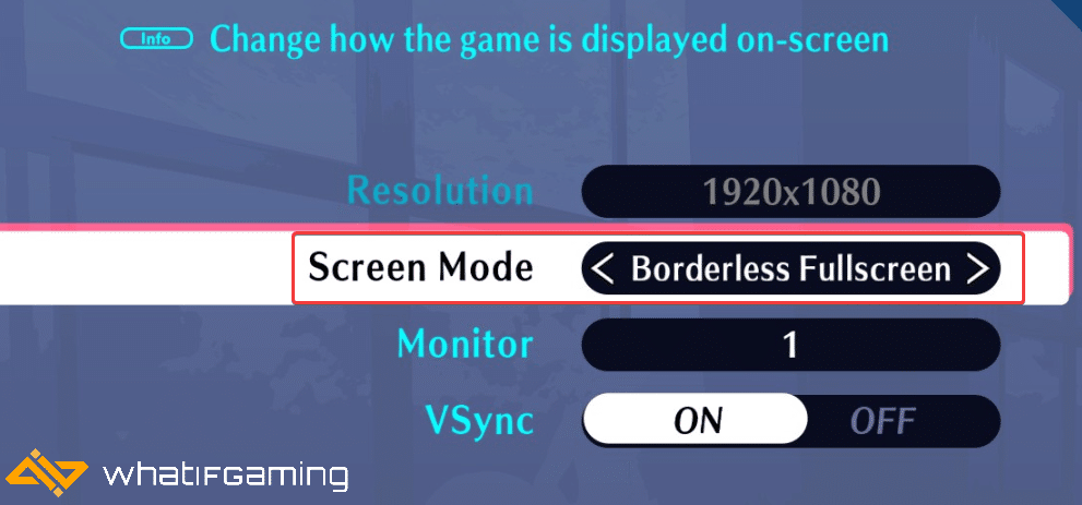 Config > Display Settings > Screen Mode