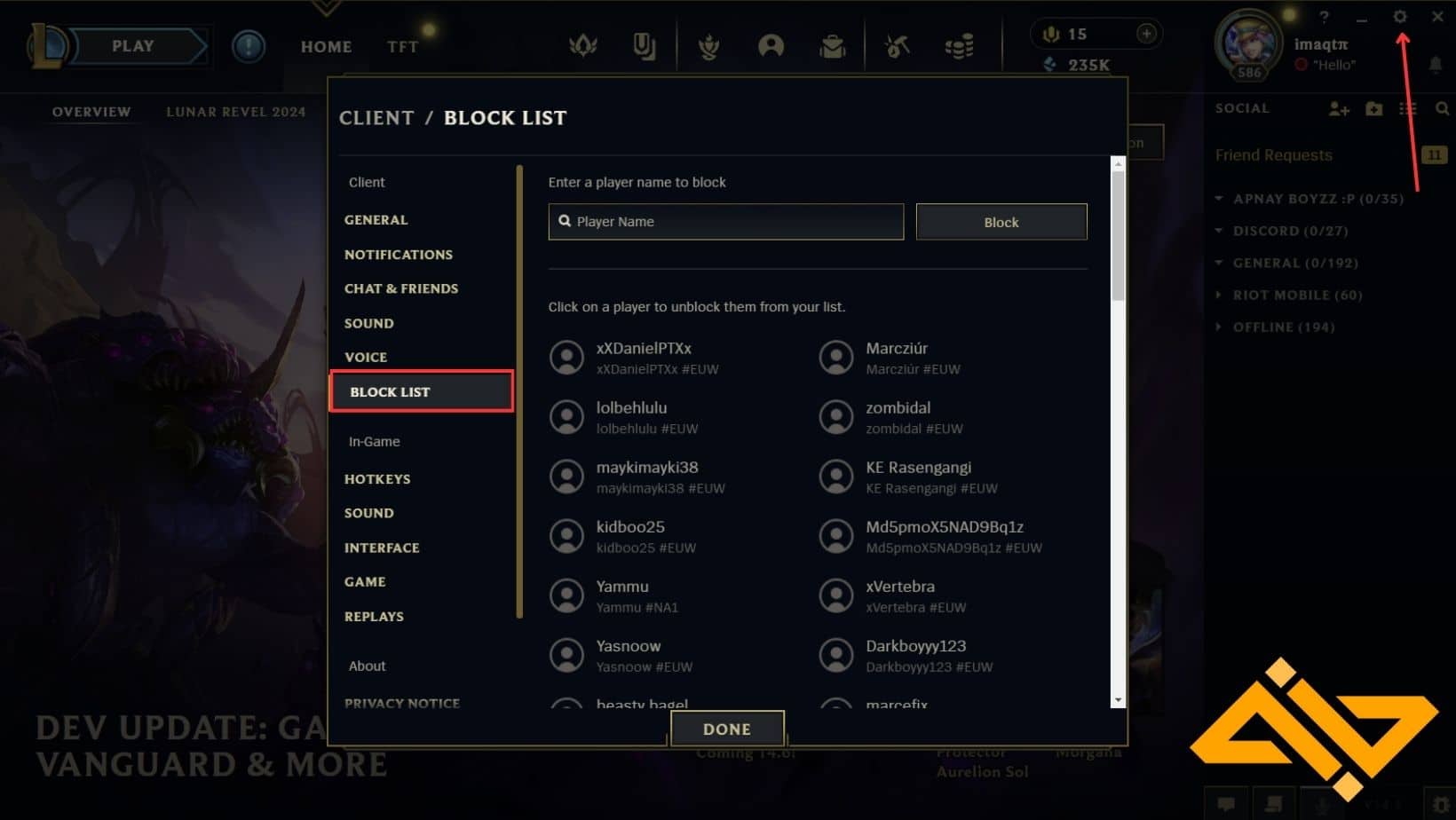 How to Unblock Someone in League of Legends