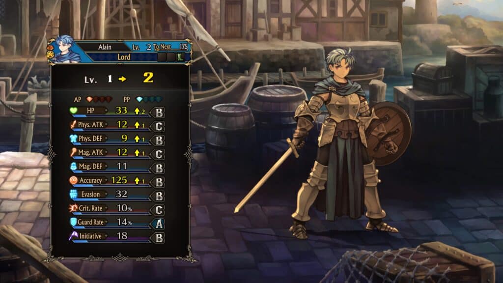 Image shows the level up screen in Unicorn Overlord Review
