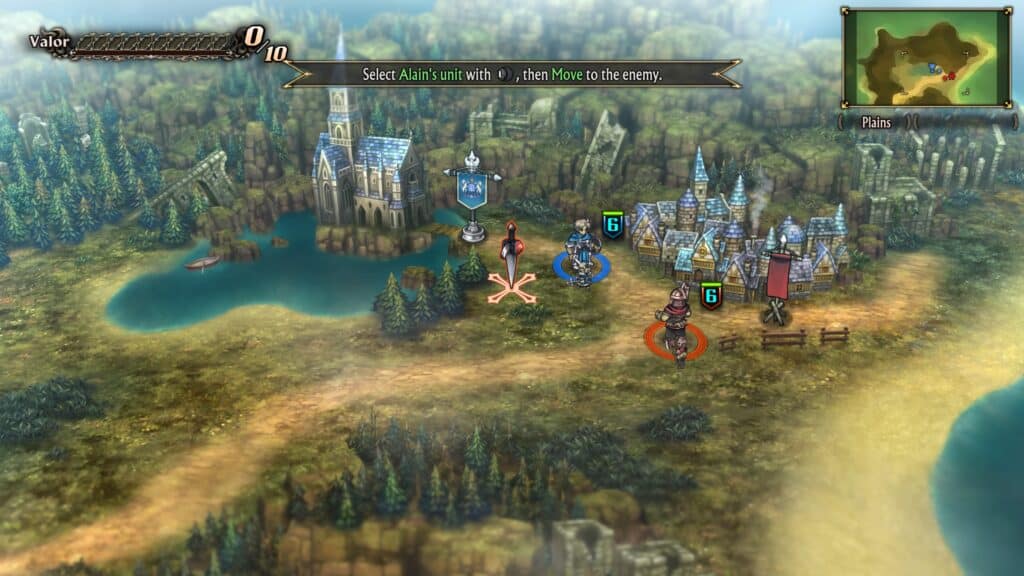 Image shows the overworld screen in Unicorn Overlord Review